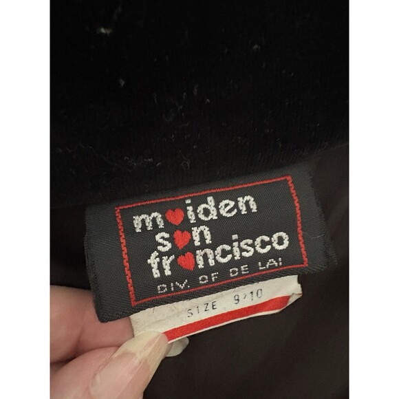 Vintage Black Velvet Blazer Size 9 Two Button Dark Romance GothV Victorian - Picture 5 of 16